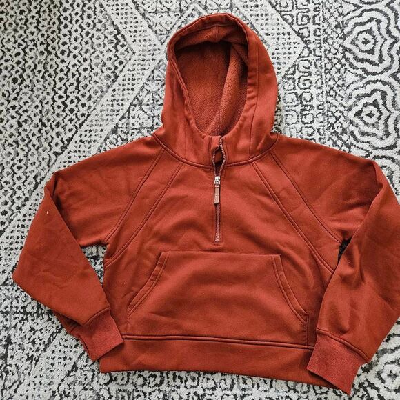 Laslulu Tops - Laslulu Rust Red Hooded Sweatshirt Size Medium